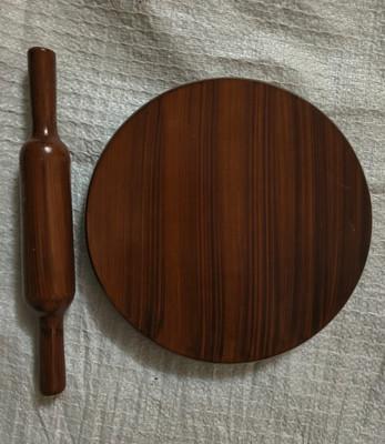 Chakla Wooden chakla belan set , Rolling pin and board for chapati (roti) Rolling Pin & Board(Brown, Pack of 1)