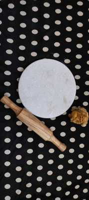 Makrana Marble chakla belan Rolling Pin & Board(White, Pack of 2)