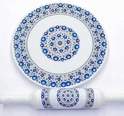 KDEP Designer chakla Hand Printed Marble chakla Rolling Pin & Board(Multicolor, Pack of 1)