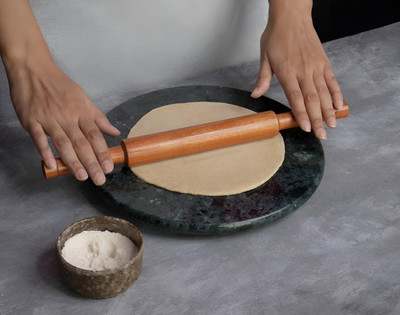 Modern Decor Emporium Green Marble Chakla (10 INCH) | Chapati/Roti/Puri Maker | Polpat | Rolling Board(Green, Pack of 1)