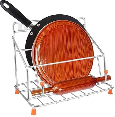 FineArts Stainless Steel 4 In 1 Kitchen Stand Chakla Belan Tawa & Chimta Stand Rolling Pin & Board Offers & Cashback