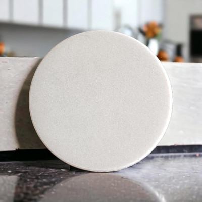 MDE Makrana White Marble Chakla (9 Inch) | Roti Maker | Rolling Board | Kitchen Board(White, Pack of 1)