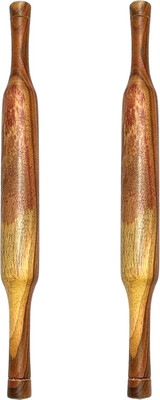 Dynore Wooden Belan Set of 2 Pcs Rolling Pin(Brown, Pack of 2)