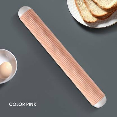 Lucacci Plastic Rolling Pin Non-Stick Dough Roller for Baking Roller, Cake Dough Roller Rolling Pin(Pink, Pack of 1)