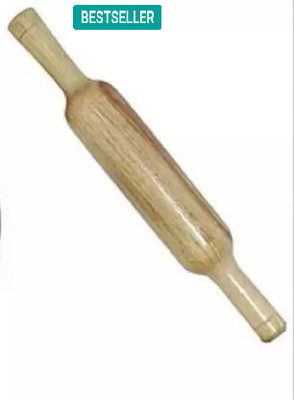 Ruby Perl natural wood hand crafted belan or rolling pin for making chapati Rolling Pin(Yellow, Pack of 1)