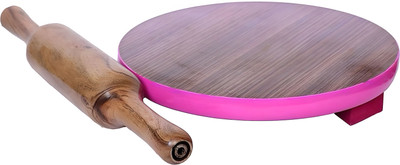 Sakyastars Sakyastars Chakla Belan / Roti Maker Rolling Pin & Board(Pink, Brown, Pack of 2)