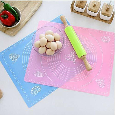 PRM Silicon Fondant Rolling Mat with Measurements Stretchable for Kitchen Roti Food-grade Silicone Baking Mat(Pack of 1)