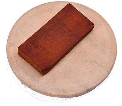 Srajan Creation 1 pcs Scented Mysore Chandan Sticks 30-40 Gram for Puja | Red Chandan with Pata Rolling Pin & Board(Brown, Pack of 1)