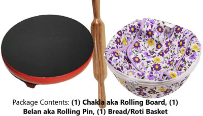 dhanak Chakla-Belan & Roti Basket Combo Rolling Pin & Board(Pack of 1)