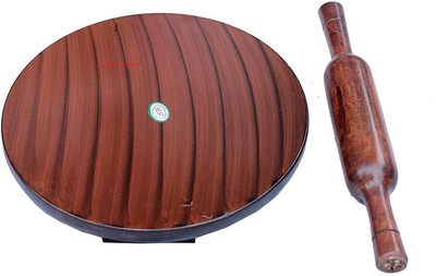 Wood Master Sre Wooden Chakla belan Rolling Pin & Board(Brown, Pack of 1)