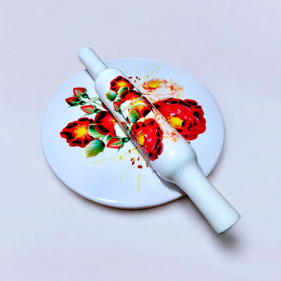 CRUST OVERSEAS Rolling Pin & Board Rolling Pin & Board(Multicolor, Pack of 1)