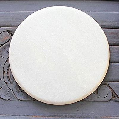 KiaNic White Marble Chakla 10 Inch Rolling Pin & Board(White, Pack of 1)