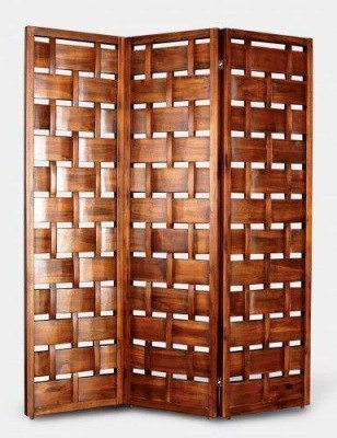 Soul Light Art Handcrafted Partition New Net Look Covered Room Divider Separator Panel (3) Solid Wood Decorative Screen Partition(Floor Standing, Finish Color - Brown, 3, Pre-assembled)