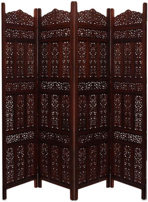 Decorhand Handcrafted 4 Panel Wooden Room Partition & Room Divider (Brown) Solid Wood Decorative Screen Partition Solid Wood Decorative Screen Partition(Free Standing, Finish Color - Brown, 4, Pre-assembled)