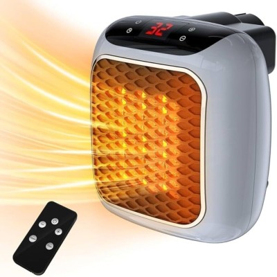 Vinskep Electric Handy Heater Turbo Wall Outlet 800 Watt With Temperature Control Remote Fan Room Heater