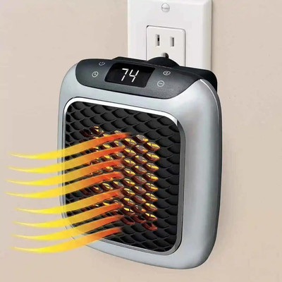 SHOP PLUS New Mini Electric Handy Heater Turbo Wall-Outlet 800 Watts Fan Room Heater