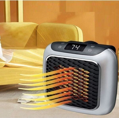 khodal Handy Heater with Overheat Protection and Adjustable Thermostat and Timer-Grey Fan Room Heater