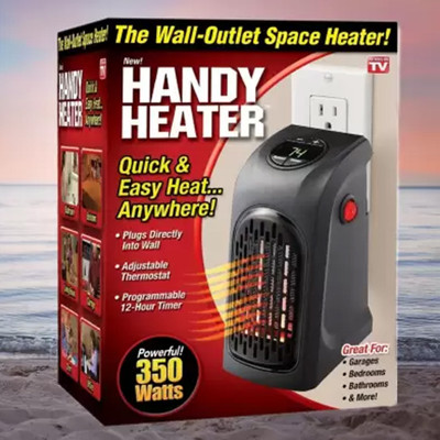 3PSTORE Small Electric Handy Room Heater, The Wall Outlet 400W Mini Heater Fan Room Heater