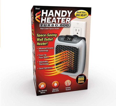 GKNEX Remote Controlled Electric New Handy Heater Turbo Wall-Outlet 800 Watts Fan Room Heater