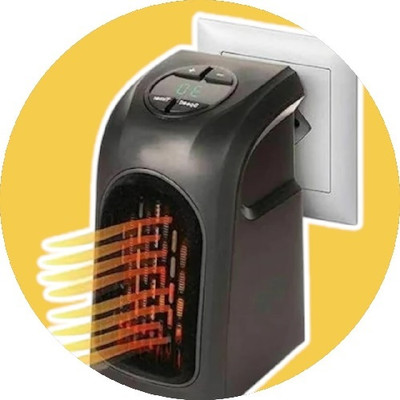 KRITAM Wall Mount Personal Electric Mini Plug in Handy Heater Fan Room Heater