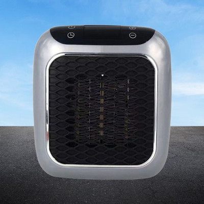 Wristkart Portable Electric Wall space Heater With Adjustable Thermostat and Timer-Grey Fan Room Heater