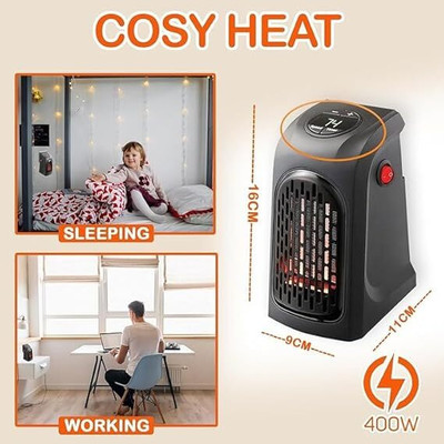 KGDA Electric Handy Room Heaters for Bedroom ,Rooms, Offices | Wall-Outlet 400 Watts Fan Room Heater
