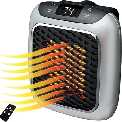 RINMAY Handy Heater Wall-Outlet 800 Watts with Temperature Control Remote Room Heater Fan Room Heater