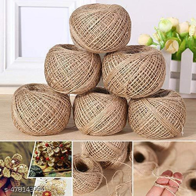 rimardmistu Jute Rope Linen pack of 6 Brown(Length: 50 m, Diameter: 1 mm)