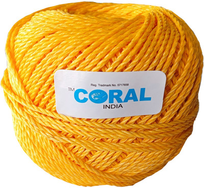 CORAL INDIA Gola Rope-2mm-110meter-220gram-pack1 Yellow(Length: 110 m, Diameter: 2 mm)