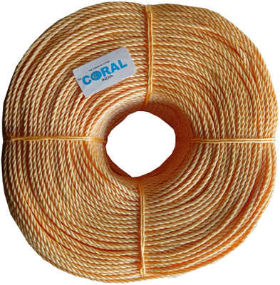CORAL INDIA 3mm-300meter-1kg150gram-yellow-Rope Yellow(Length: 300 m, Diameter: 3 mm)