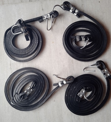 Khushi Traders lang lasting Multipurpose Strong & Flexible Bungee Rope/Bike Luggage Rope 4pc Black(Length: 1.5 m, Diameter: 10 mm)