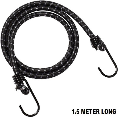 mapperz Multipurpose Flexible Stretchable Elastic Bungee Rope with Metal Hook(Pack of 1) Multicolor(Length: 5 m, Diameter: 5 mm)