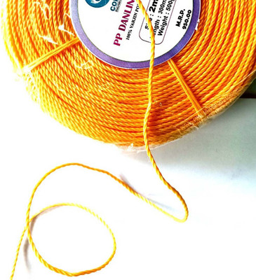 CORAL SHAKUNTALA ENTERPRISES 2 mm 300meter PP Nylon Rope Weight 500gm Yellow(Length: 300 m, Diameter: 2 mm)