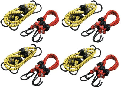 FeelBlue High Strength Elastic Rope For Hanging Clothes, Carrying Luggage etc Pack of 8pc Multicolor(Length: 3.04 m, Diameter: 25 mm)