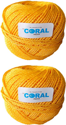 CORAL INDIA Gola Rope-2mm-110meter-220gram-pack2 Yellow(Length: 110 m, Diameter: 2 mm)