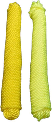 Ersheen Nylon Plastic Rope for Hanging Cloth pack of 2 Yellow, Green(Length: 50 m, Diameter: 2 mm)