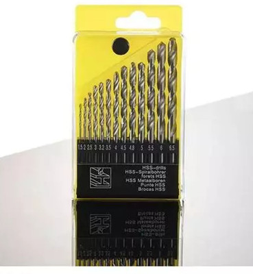 Kshivi DB106 Drill Bits 13 pcs of High Speed Steel HSS Drill Bit set for drilling wood, steel, plastic and aluminium 1.5-6.5 mm Pack Of 1