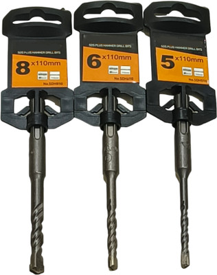 AK DIAMOND 5mm 6mm 8mm Set of 3 SDS Plus Hammer Drill Bits - Precision Drilling Rotary Bit Set(3 Bits)