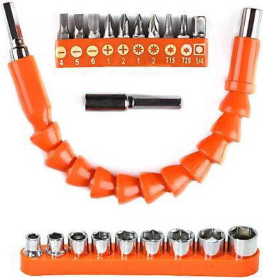 Digital Craft Flexible Drill Bit Extension Kit Flexible Drill Bit Extension Kit, Flexible Extension Screwdriver Bits & Sockets Universal Nut Electric Drill Bit Rotary Bit Set(21 Bits)