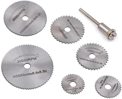 Inditrust new Mini Set 6 PC Rotary Circular Saw Blade Cutting Disc Accessory Tool Aluminum Cutting Wood Drill HEAVY Rotary Bit Set Rotary Bit Set(6 Bits)