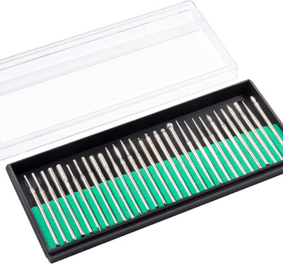 AS TOOL CENTER 30pcs Mini Drill Bit Shank Grinding Cutting Head Diamond Burr Dremel Rotary Tool Rotary Bit Set(30 Bits)