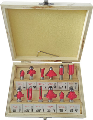 Inditrust new Unique Quality 8mm router bit set of 12pcs Rotary Bit Set(12 Bits)
