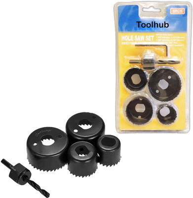 Toolhub 6 Pcs Hole Saw Set For Cutting Circle Wood | 4 Pcs Hole Saw Rotary Bit Set(4 Bits)