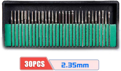 ADAWAT 30 Pcs 2.35mm Diamond Burr Drill Bits Set grinding effect and long using life Rotary Bit Set(30 Bits)