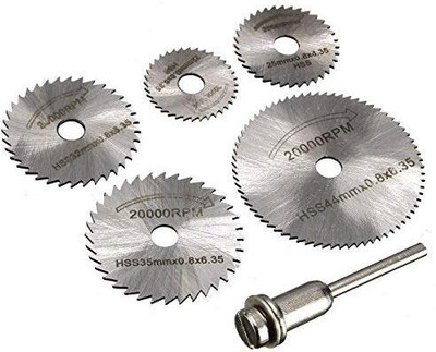 TOOLBUX 6pcs Mini HSS Circular Saw Blade Set – Rotary Tool Cutter for Dremel Rotary Bit Set(5 Bits)