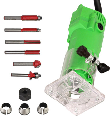 Digital Craft Powerful 1000W Wood Trimmer Router Machine 30,000 RPM High-Performance Tool with 6-Piece Router Bit Set & 6mm, 8mm, 6.35mm Collets Rotary Tool(6.35 mm)