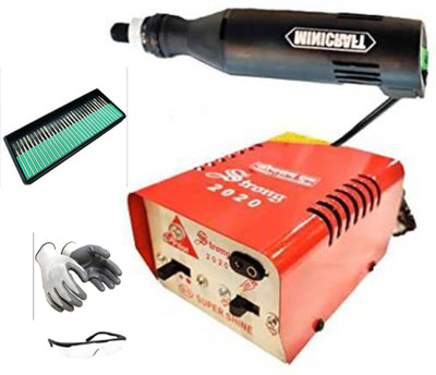 TOOLBUX Mini Drill Machine With 12V Speed And Direction Control & Daimond Burr Set Rotary Tool(2 mm)