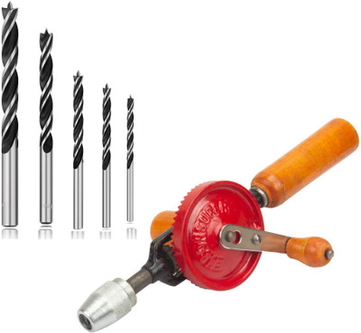 Gadariya King Heavy Duty 1/4inch Hand Drill Machine With 5 pcs wood drill bit Rotary Tool(10 mm)