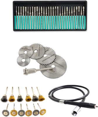 Digital Craft 6Pc Circular Saw Blade 12Pc Wire Brush 30Pc Diamond Burs Grinder Shaft Rotary Tool(3.2 mm)