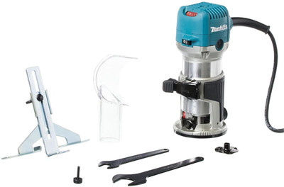 MAKITA RT0702C Wood Trimmer (Router) 6 mm (1/4″), 8 mm (3/8”) 710 W Variable Speed Trimmer with Anti-Restart Function Rotary Tool(8 mm)